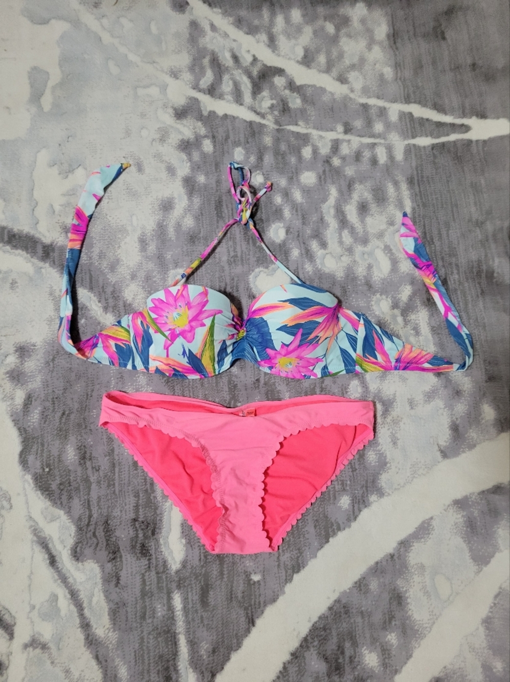 Ardene Hot Pink Swim Suit Bikini Size L
